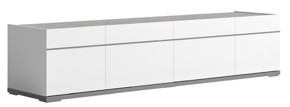 Product photograph of Status Mara Day White Italian Tv Unit 195cm With Storage For Television Upto 75inch Plasma from Choice Furniture Superstore.